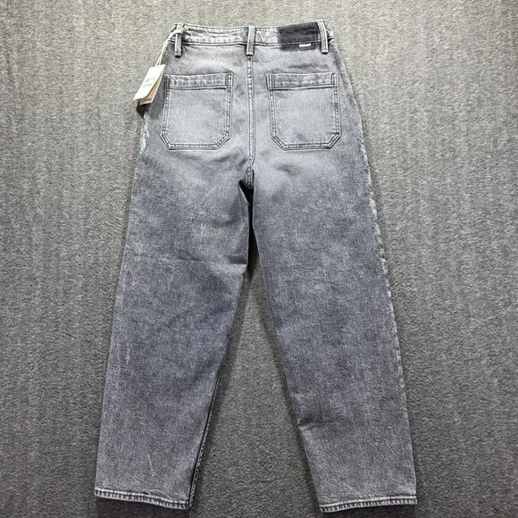Mother Jeans Womens 23 Gray High Rise Zip Pocket Ankle Cargo Shadow Dancing